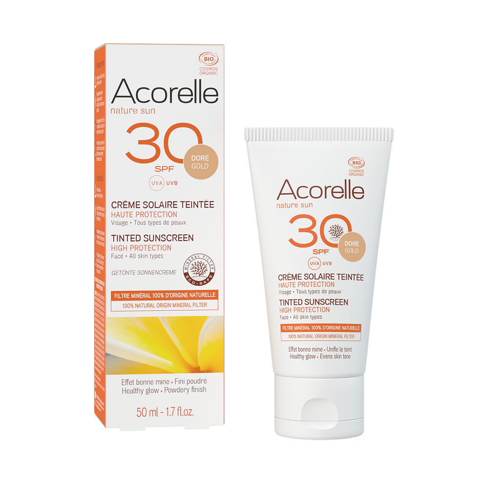 Acorelle Crema Solare Colorata Dorata Viso Spf30 50Ml