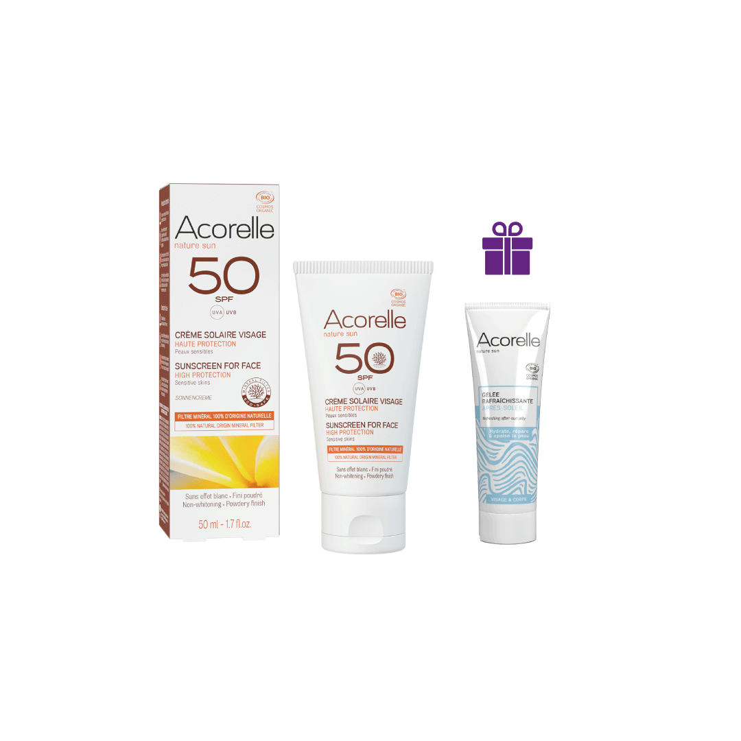 Acorelle crema solare viso  Bio SPF50 UVA/UVB