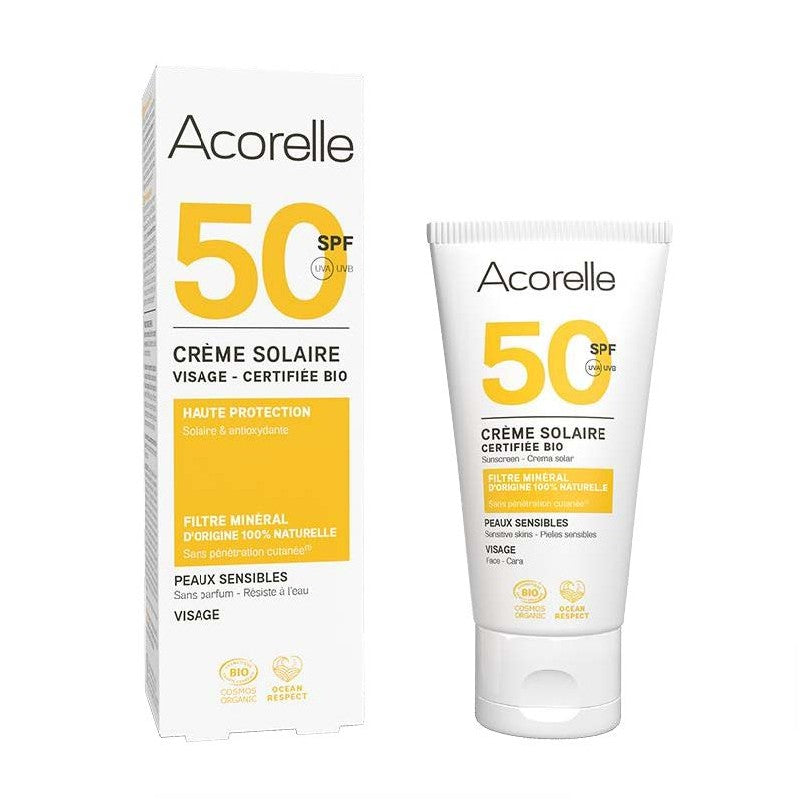 Acorelle crema solare viso  Bio SPF50 UVA/UVB