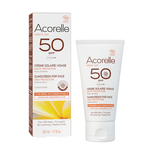 Acorelle crema solare viso  Bio SPF50 UVA/UVB
