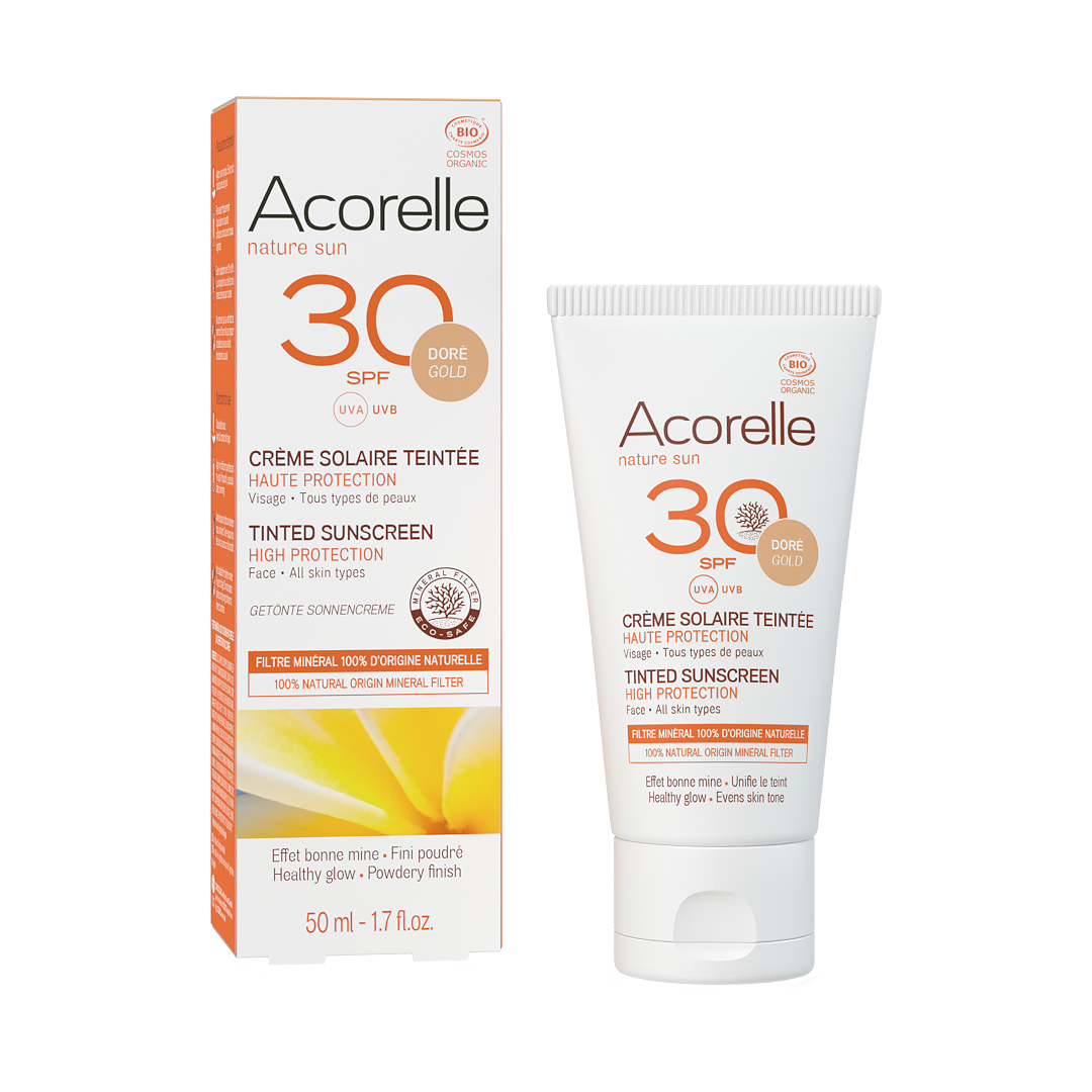 Acorelle Crema Solare Colorata Dorata Viso Spf30 50Ml